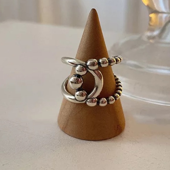 ⚡️Insta ring geometric ring design sterling silver open ring - Picture 2 of 4